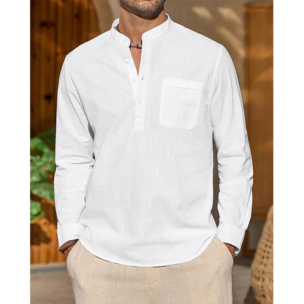 T-shirt homme raglan vintage en coton et lin
