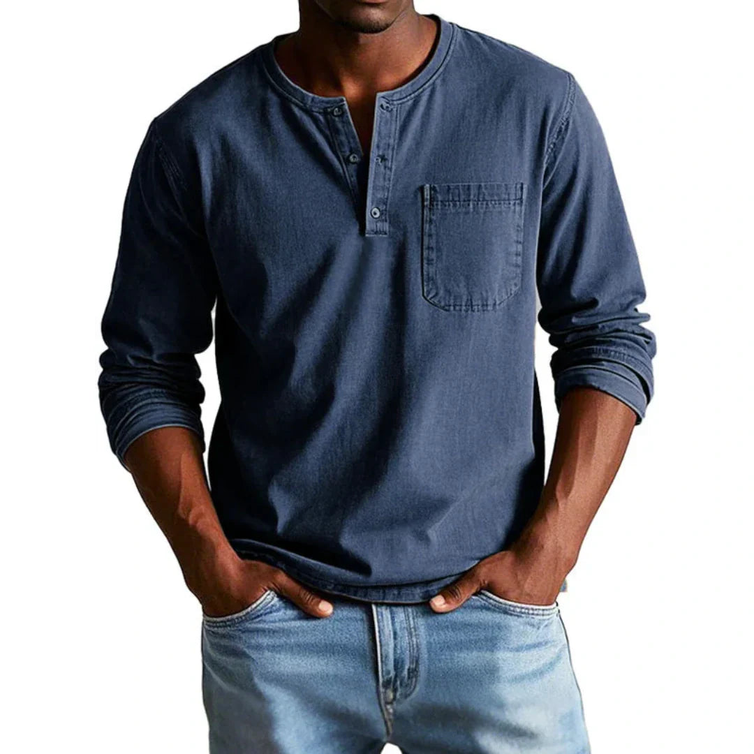 T-shirt homme raglan vintage en coton et lin