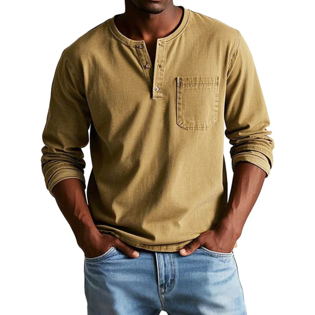 T-shirt homme raglan vintage en coton et lin