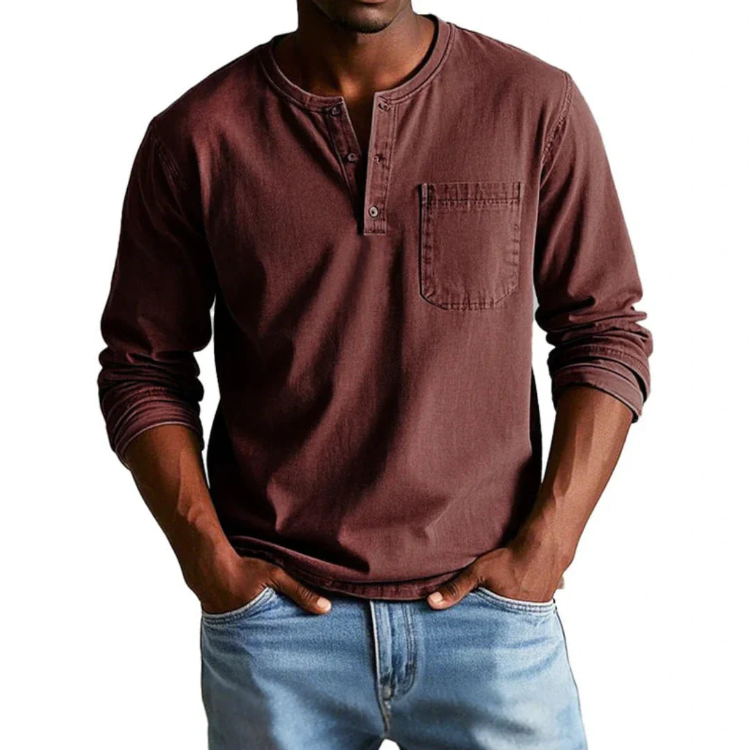 T-shirt homme raglan vintage en coton et lin