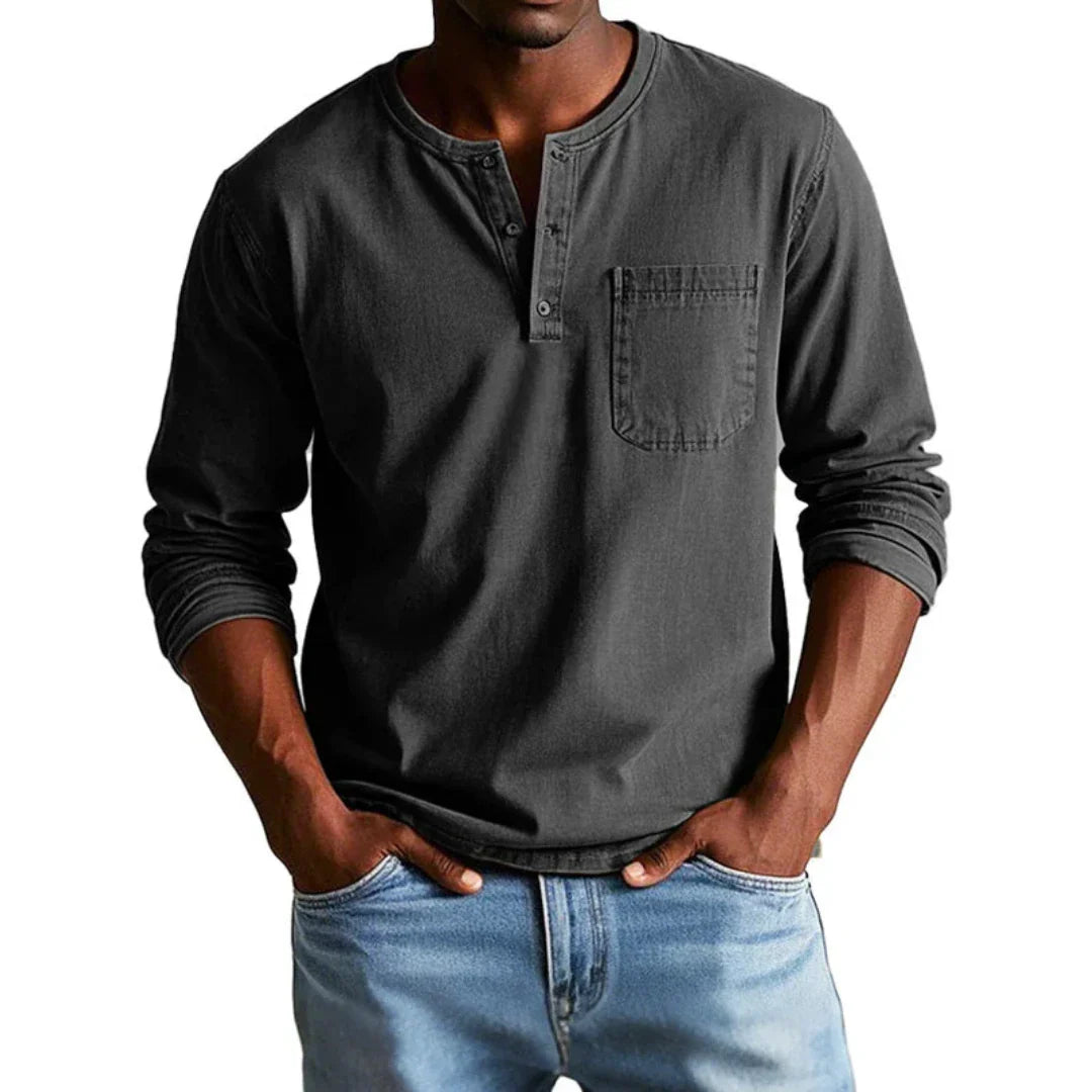 T-shirt homme raglan vintage en coton et lin