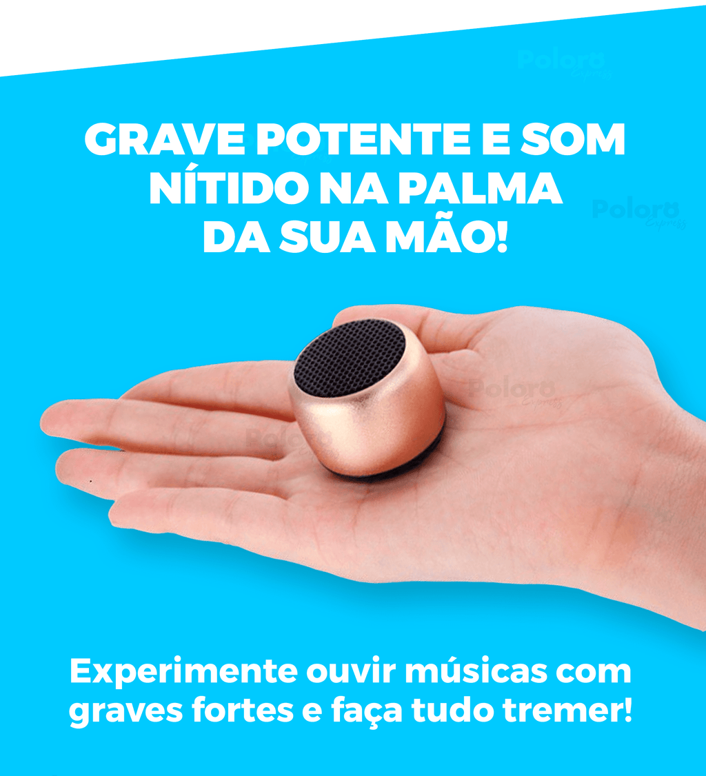 Mini Caixa de Som Bluetooth MiniTune® 3cm - Cordinha de Brinde