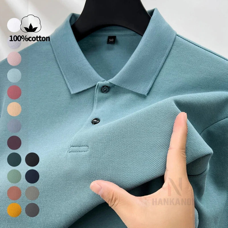 Polo homme à manches longues en coton premium – Élégance discrète et confort supérieur